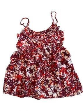 SO Juniors Floral Ruffle Baby-Doll Camisole Top Size Small